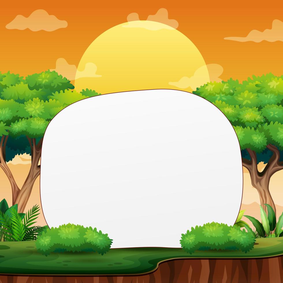 Border template with jungle background vector