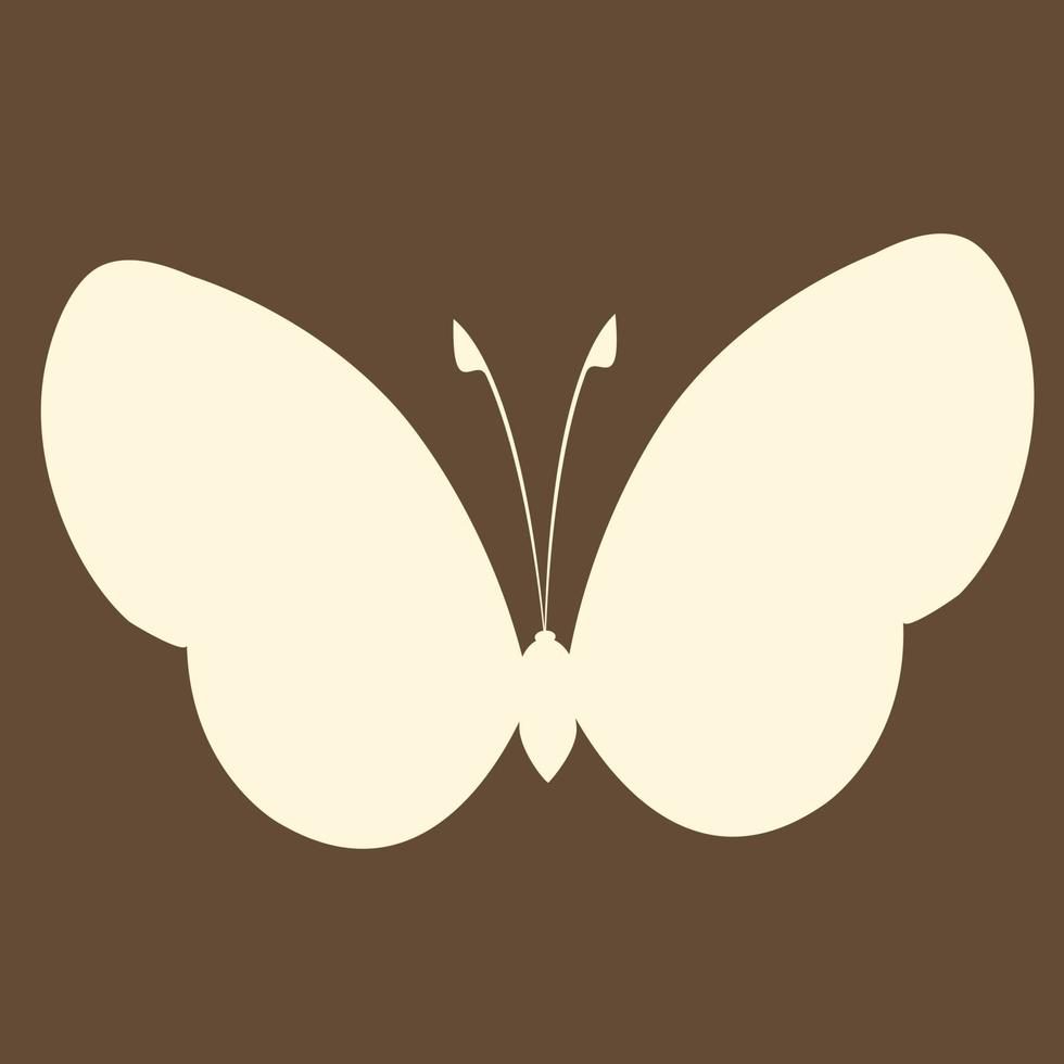 Butterfly insect silhouette outline on brown background vector