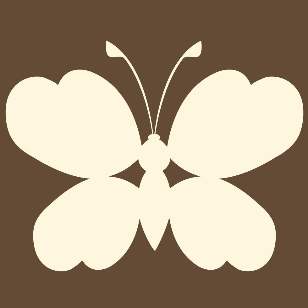 Butterfly insect silhouette outline on brown background vector