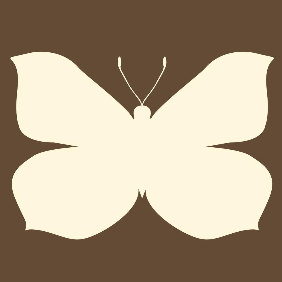 Butterfly insect silhouette outline on brown background vector