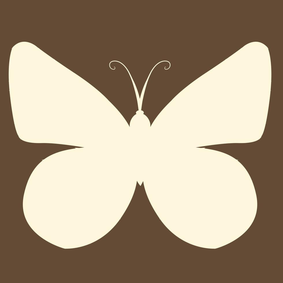 Butterfly insect silhouette outline on brown background vector