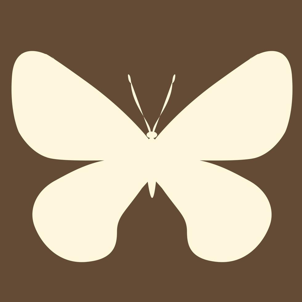 Butterfly insect silhouette outline on brown background vector