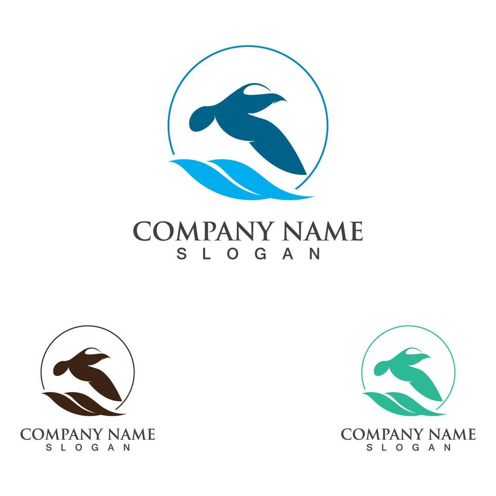 Seagull Logo design, themes, templates graphic elements wildlife animal vector