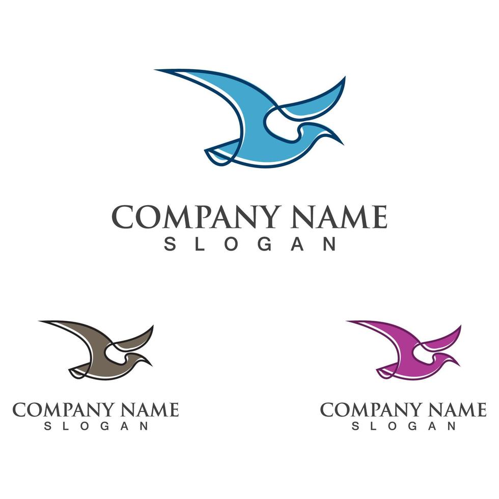 Seagull Logo design, themes, templates graphic elements wildlife animal vector