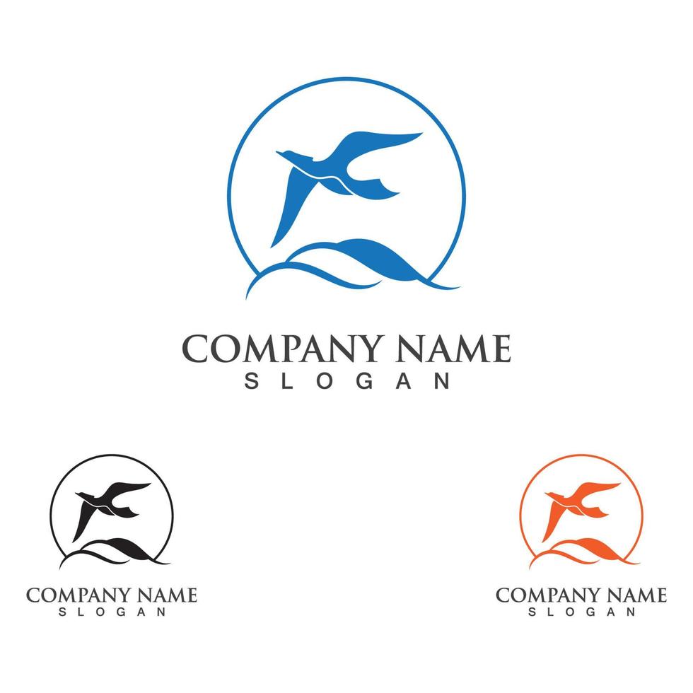 Seagull Logo design, themes, templates graphic elements wildlife animal vector