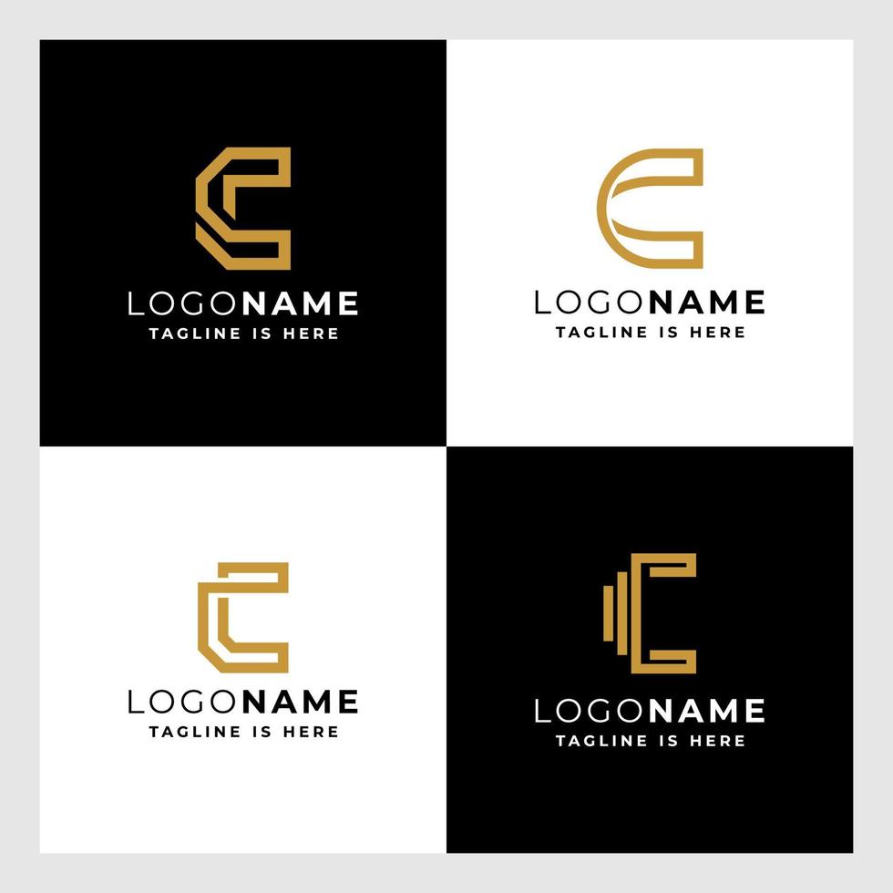 Collection of minimalist letter logo vector