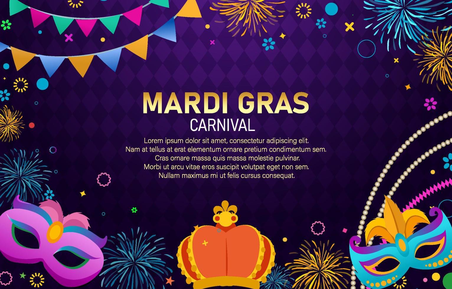 fondo de carnaval de mardi gras vector