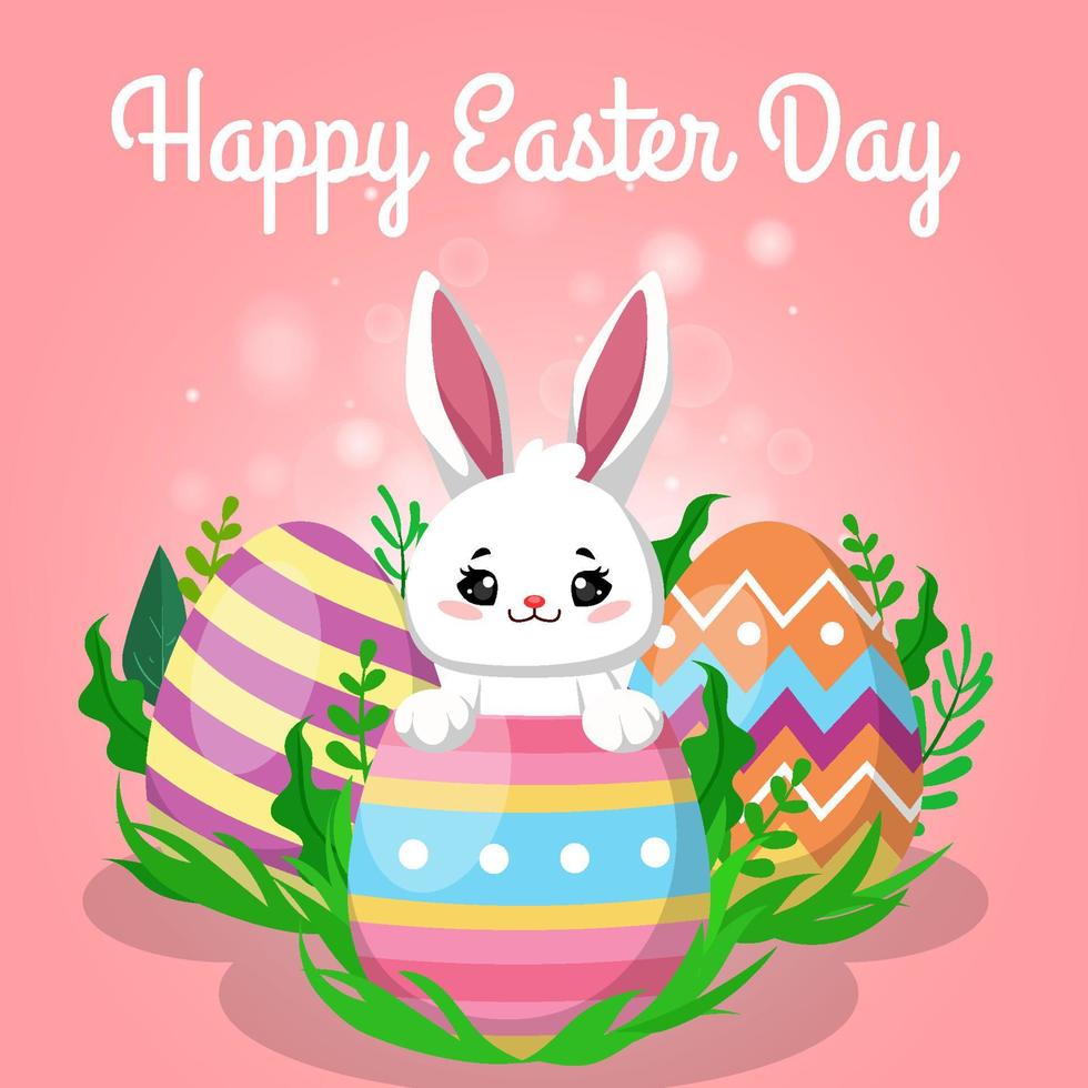 Easter Day with Rabbit Background Concept vector