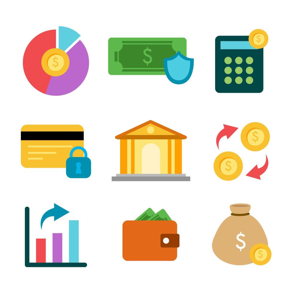 Financial Literacy Icons Set vector