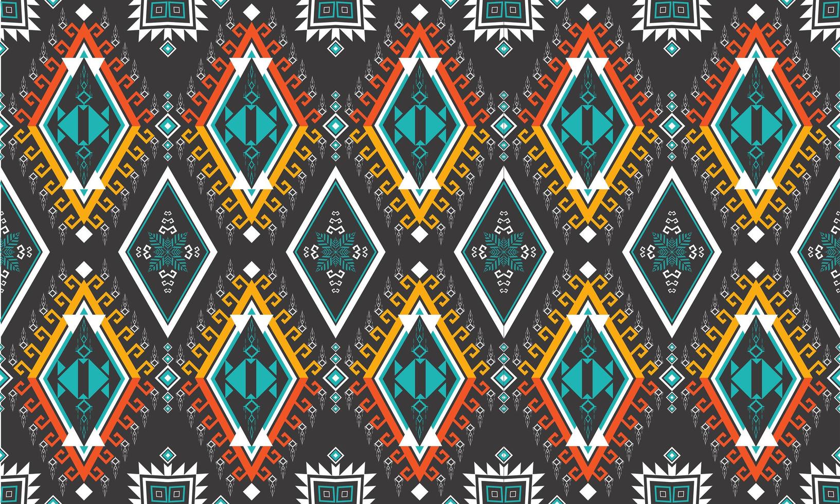 patrón étnico geométrico alfombra, papel tapiz, ropa, envoltura, batik, tela, estilo de bordado de ilustración vectorial. vector