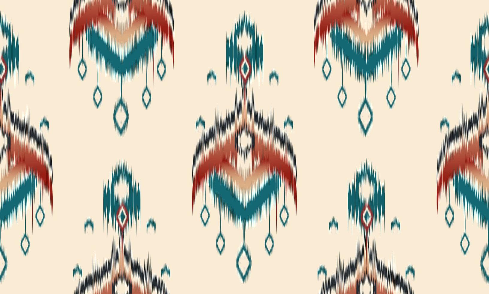 Geometric ethnic oriental ikat seamless pattern. vector