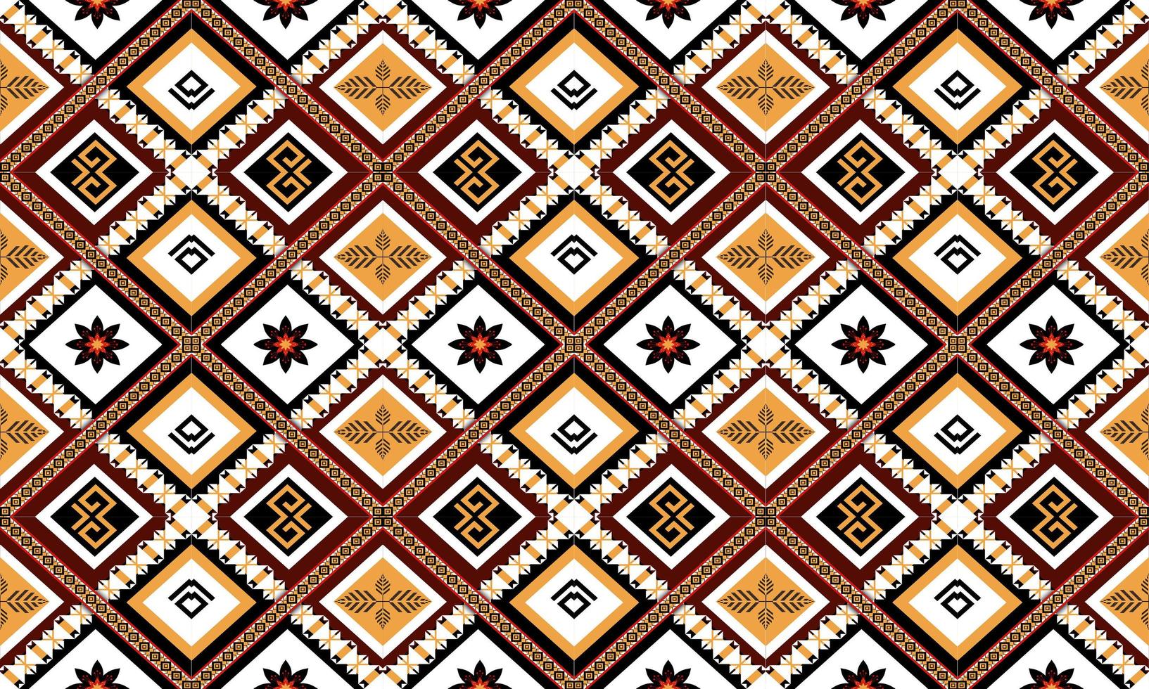 Diseño tradicional de patrones sin fisuras orientales étnicos geométricos para fondo, alfombra, papel tapiz, ropa, envoltura, batik, tela, estilo de bordado de ilustración vectorial. vector