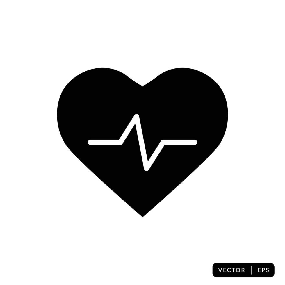 Heartbeat Icon Vector - Sign or Symbol