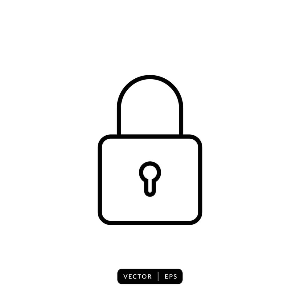 Padlock Icon Vector - Sign or Symbol
