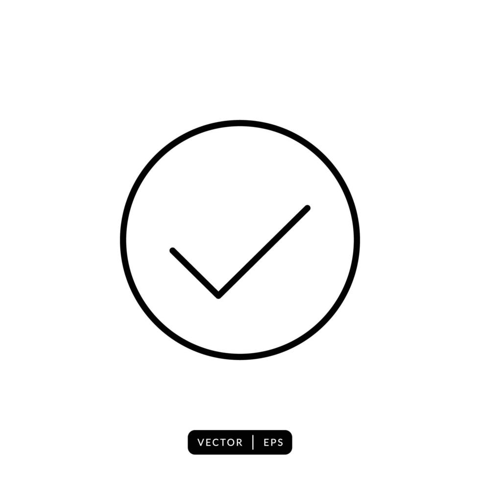 vector de icono de marca de verificación - signo o símbolo
