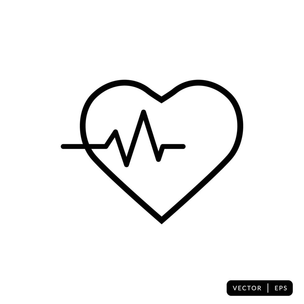 vector de icono de latido del corazón - signo o símbolo