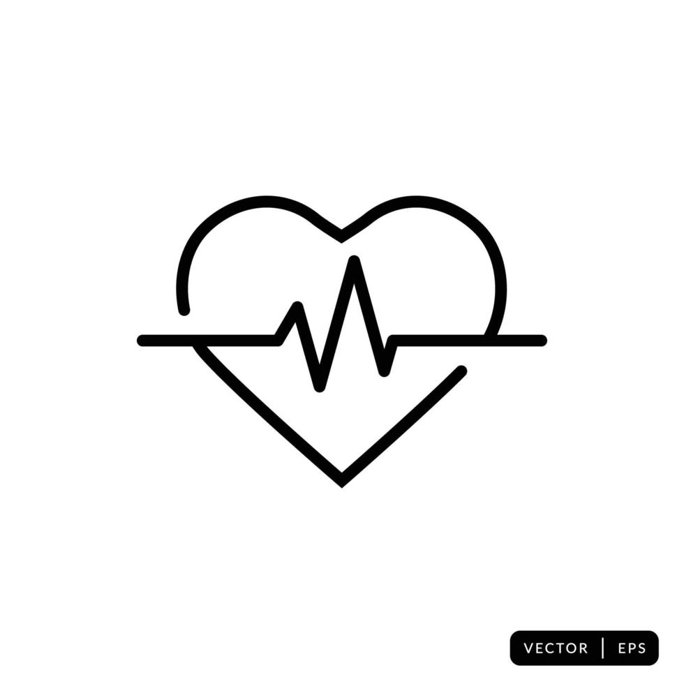 Heartbeat Icon Vector - Sign or Symbol