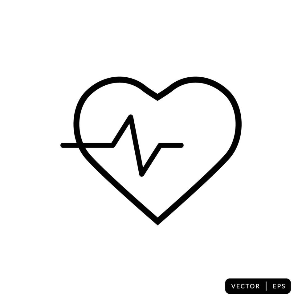Heartbeat Icon Vector - Sign or Symbol