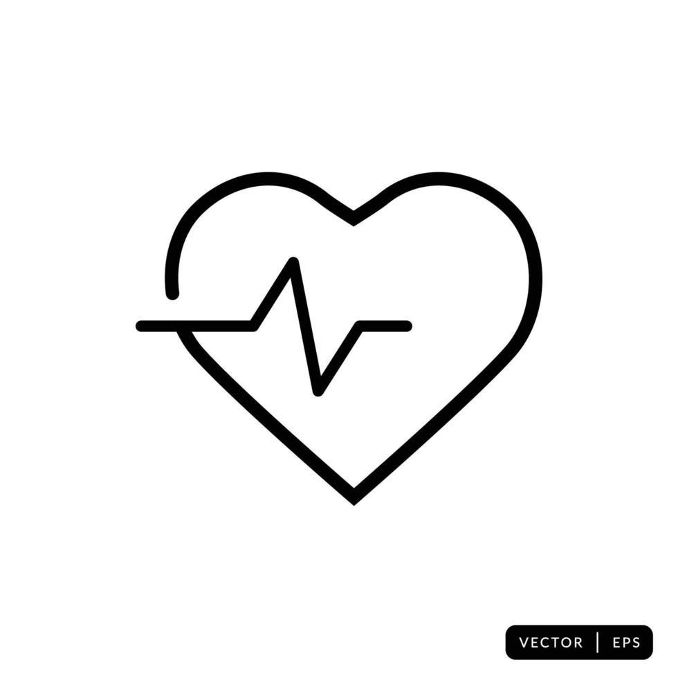 Heartbeat Icon Vector - Sign or Symbol