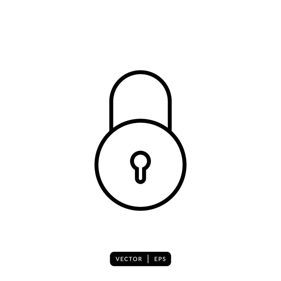 Padlock Icon Vector - Sign or Symbol