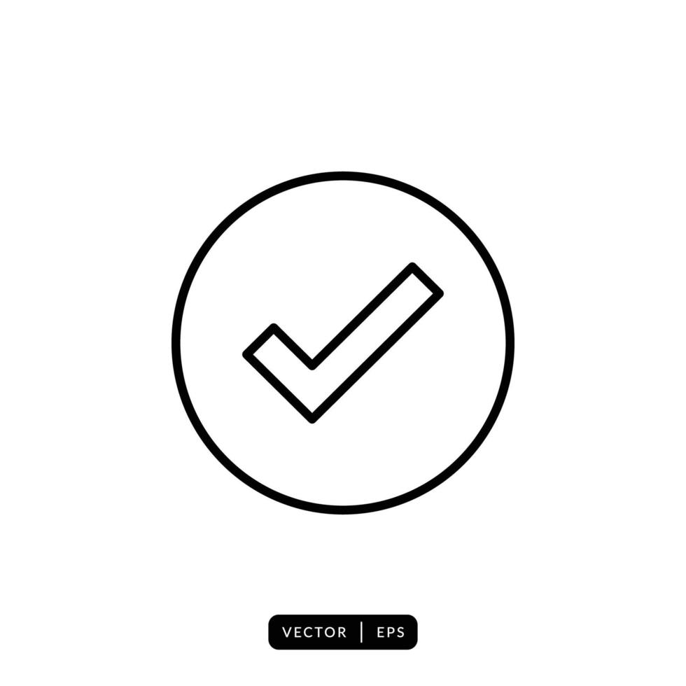 Check Mark Icon Vector - Sign or Symbol