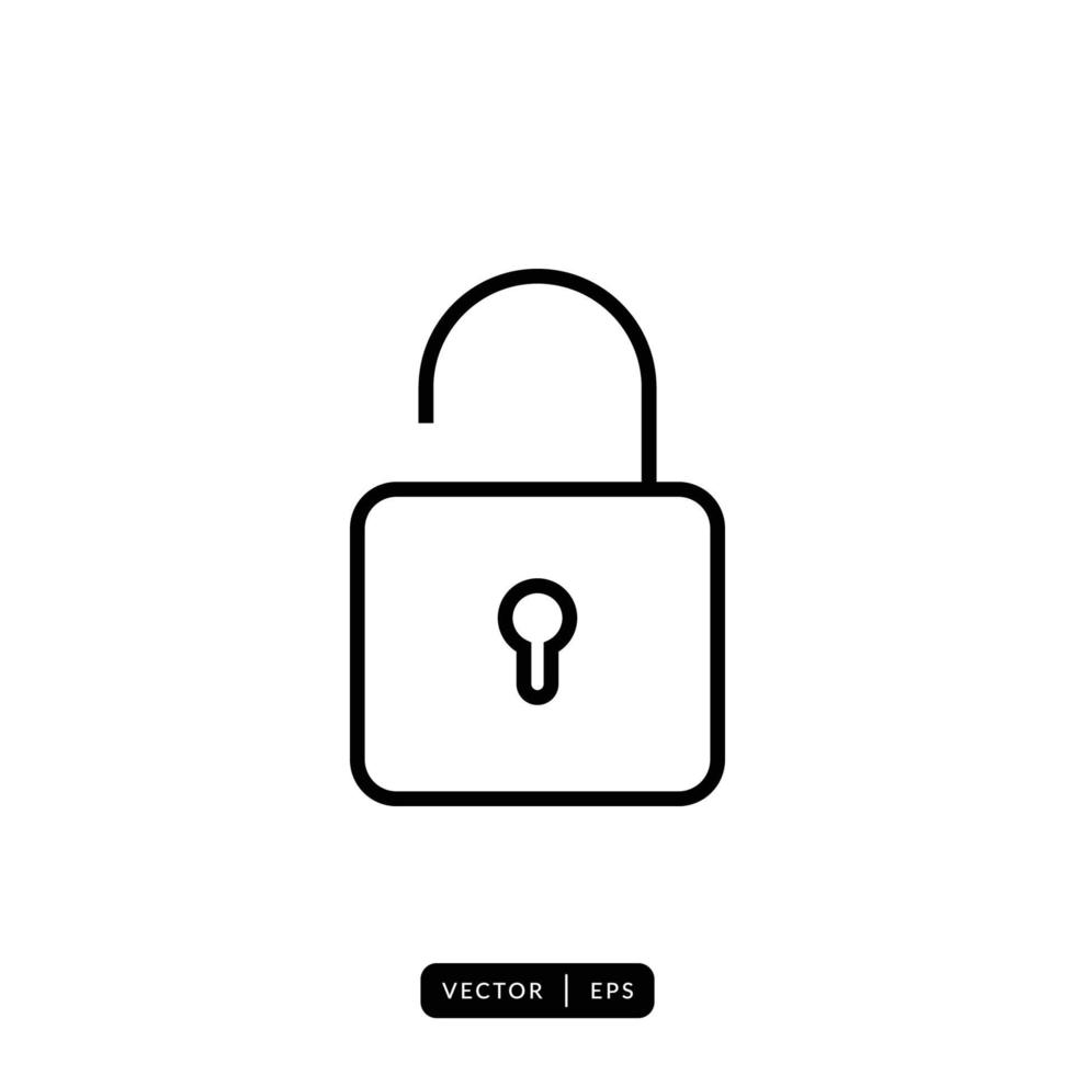 Padlock Icon Vector - Sign or Symbol