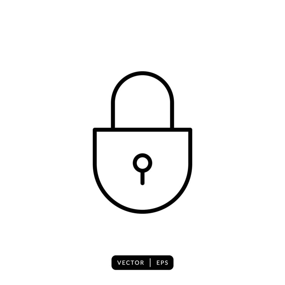 Padlock Icon Vector - Sign or Symbol