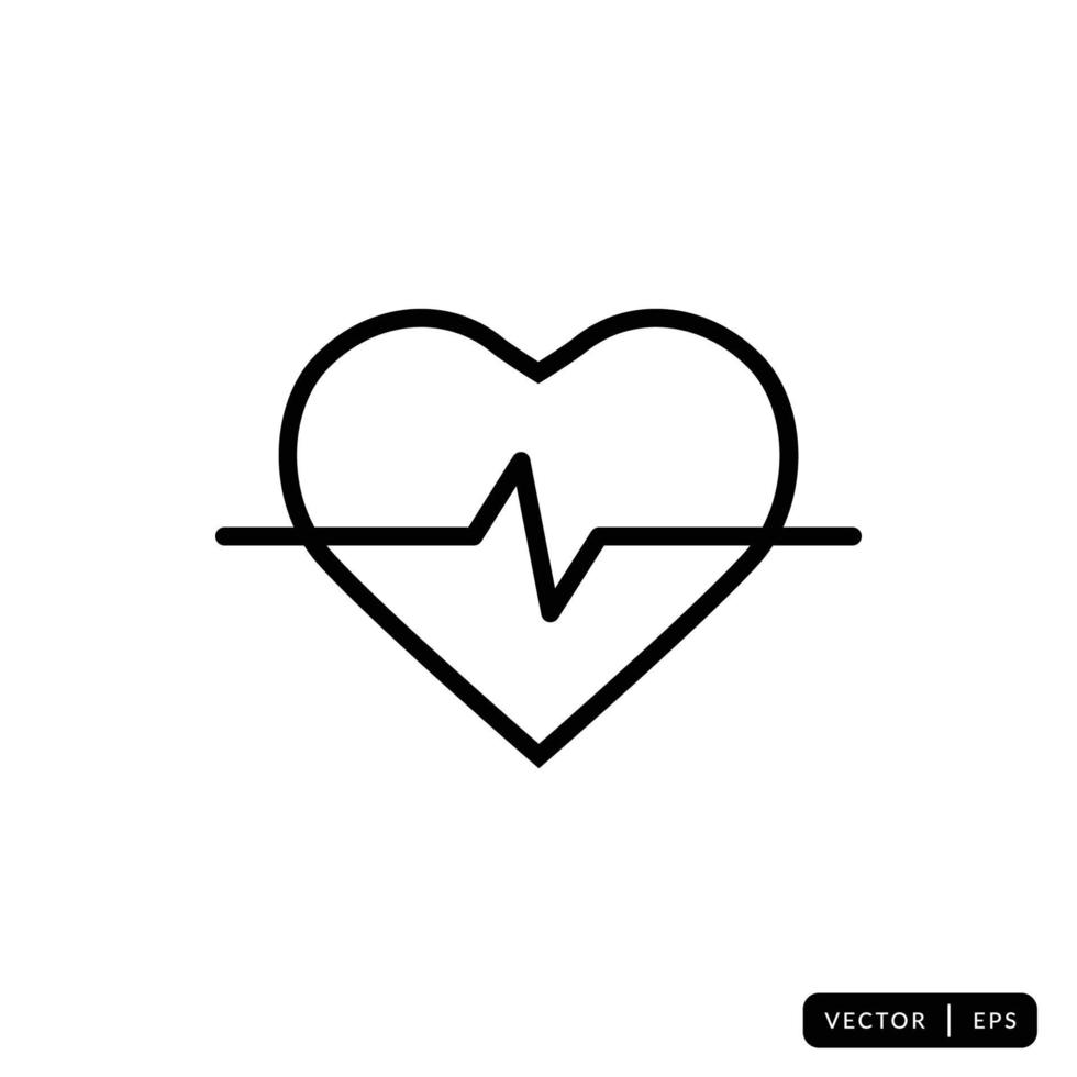 Heartbeat Icon Vector - Sign or Symbol