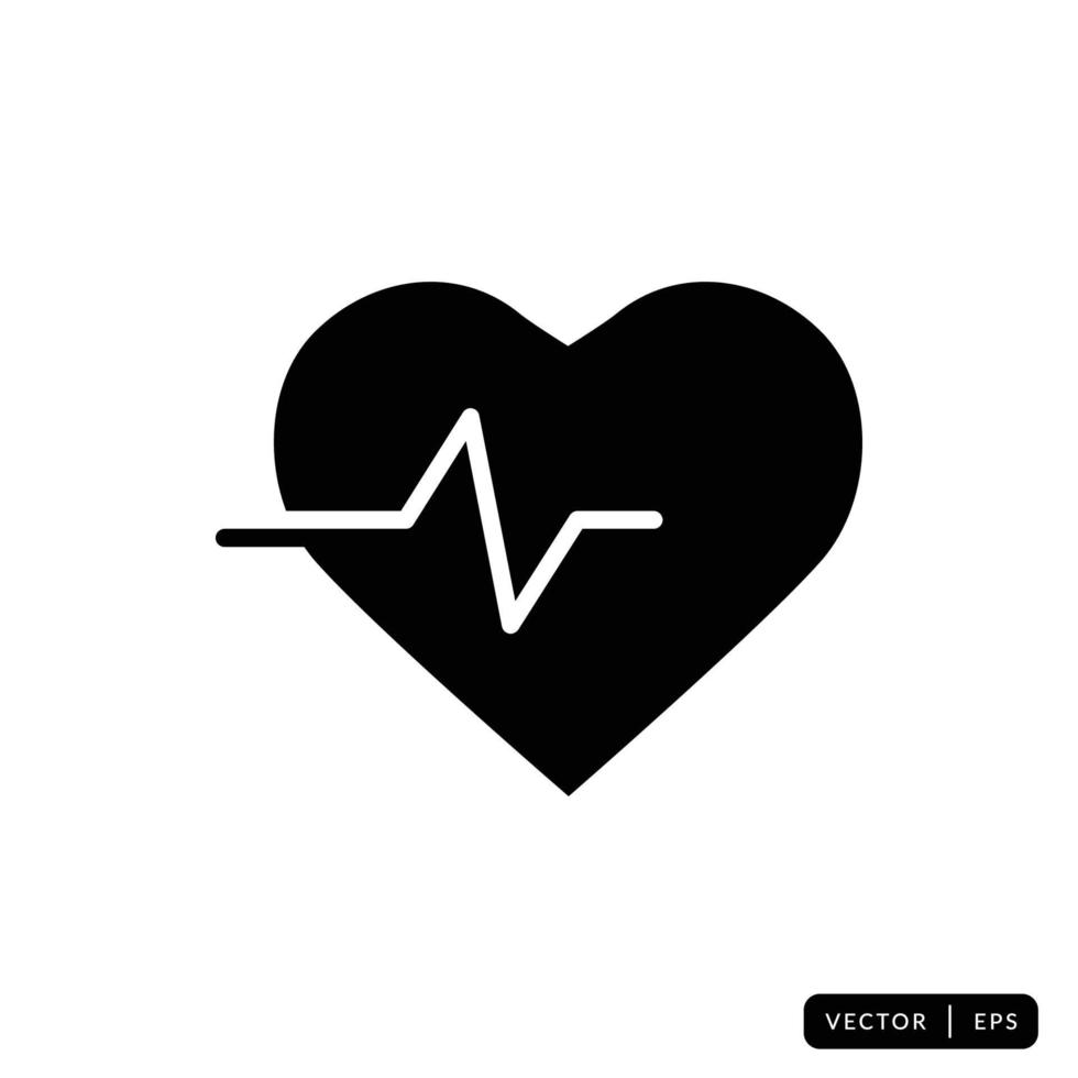 Heartbeat Icon Vector - Sign or Symbol