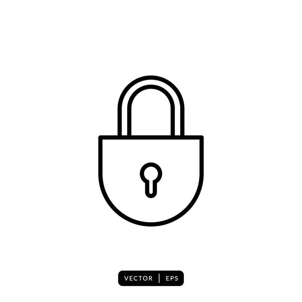 Padlock Icon Vector - Sign or Symbol