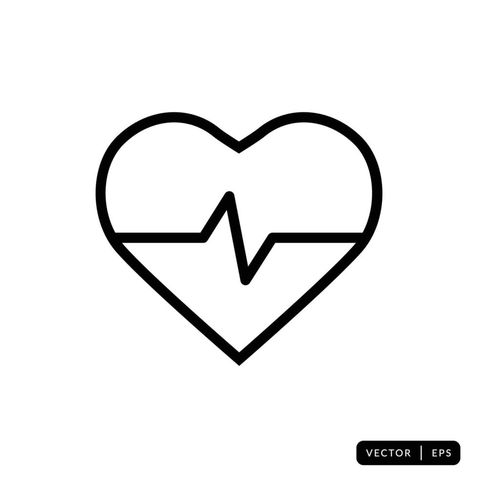 Heartbeat Icon Vector - Sign or Symbol