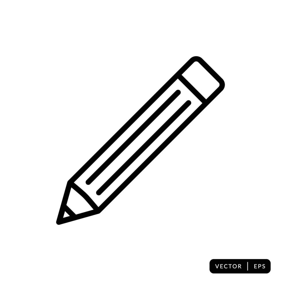 Pencil Icon Vector - Sign or Symbol