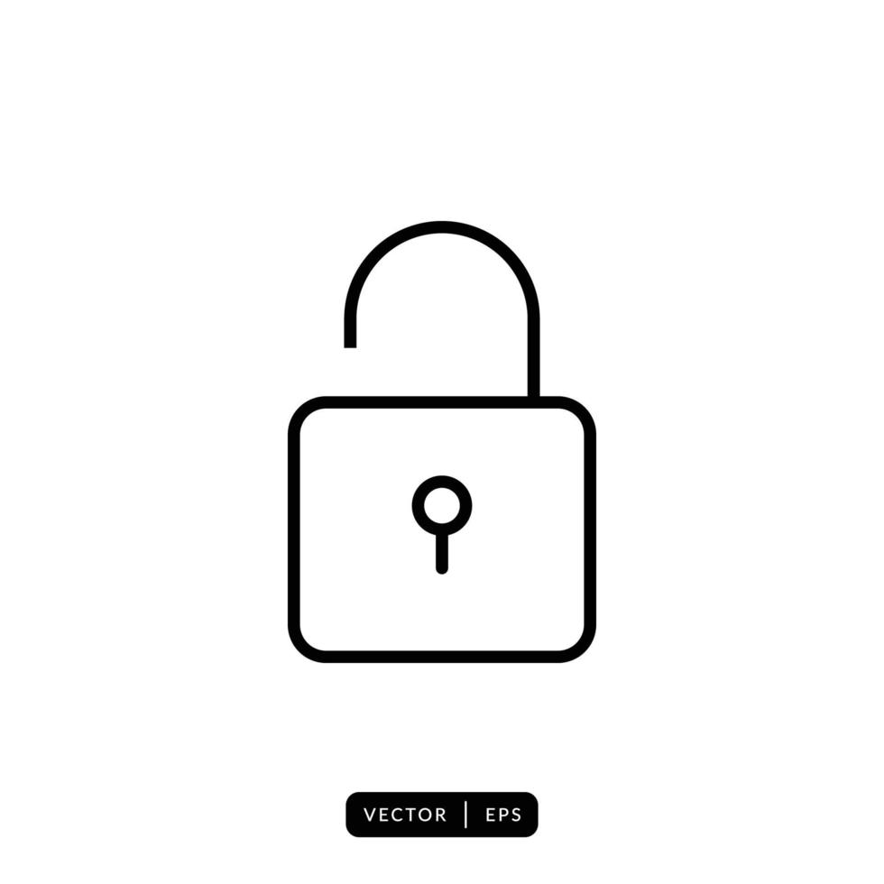 Padlock Icon Vector - Sign or Symbol