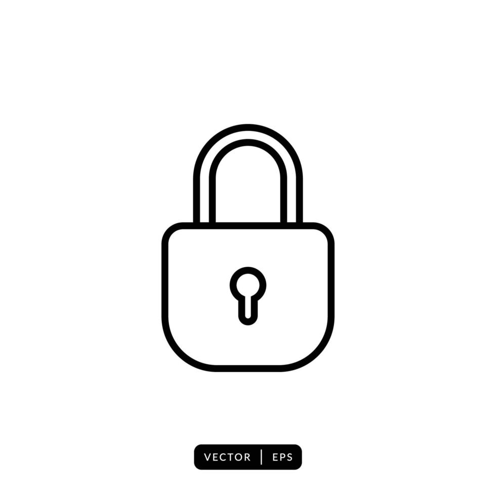 Padlock Icon Vector - Sign or Symbol