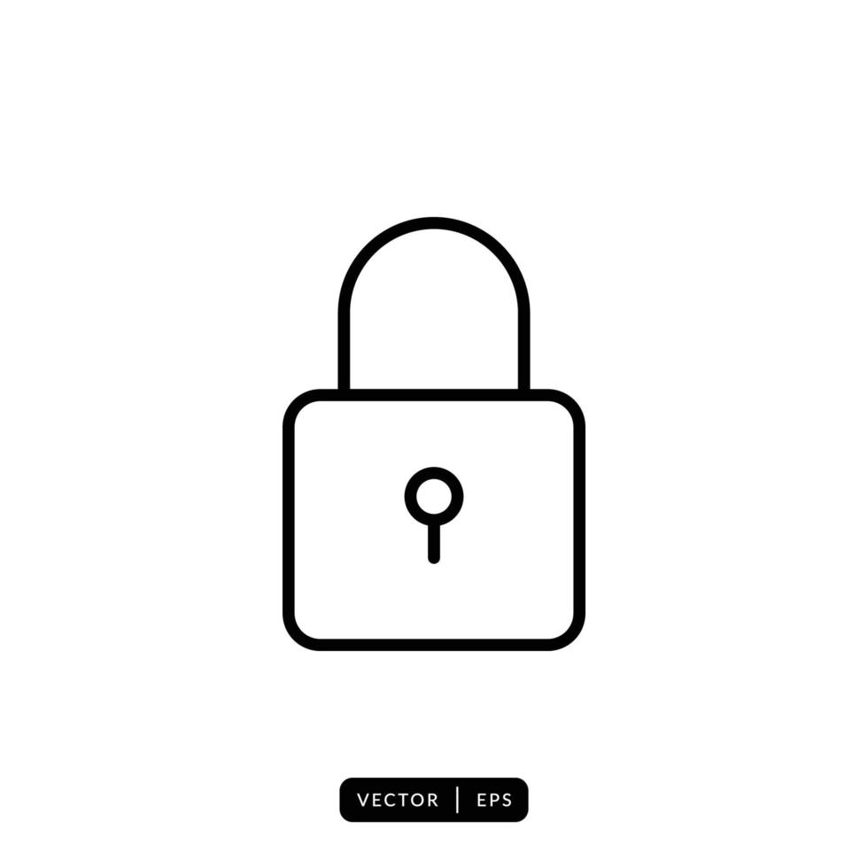 Padlock Icon Vector - Sign or Symbol