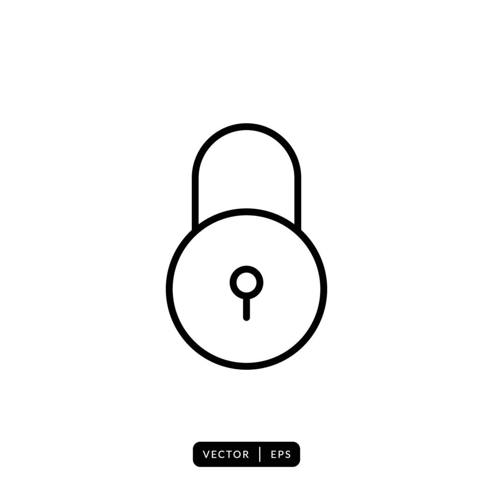 Padlock Icon Vector - Sign or Symbol