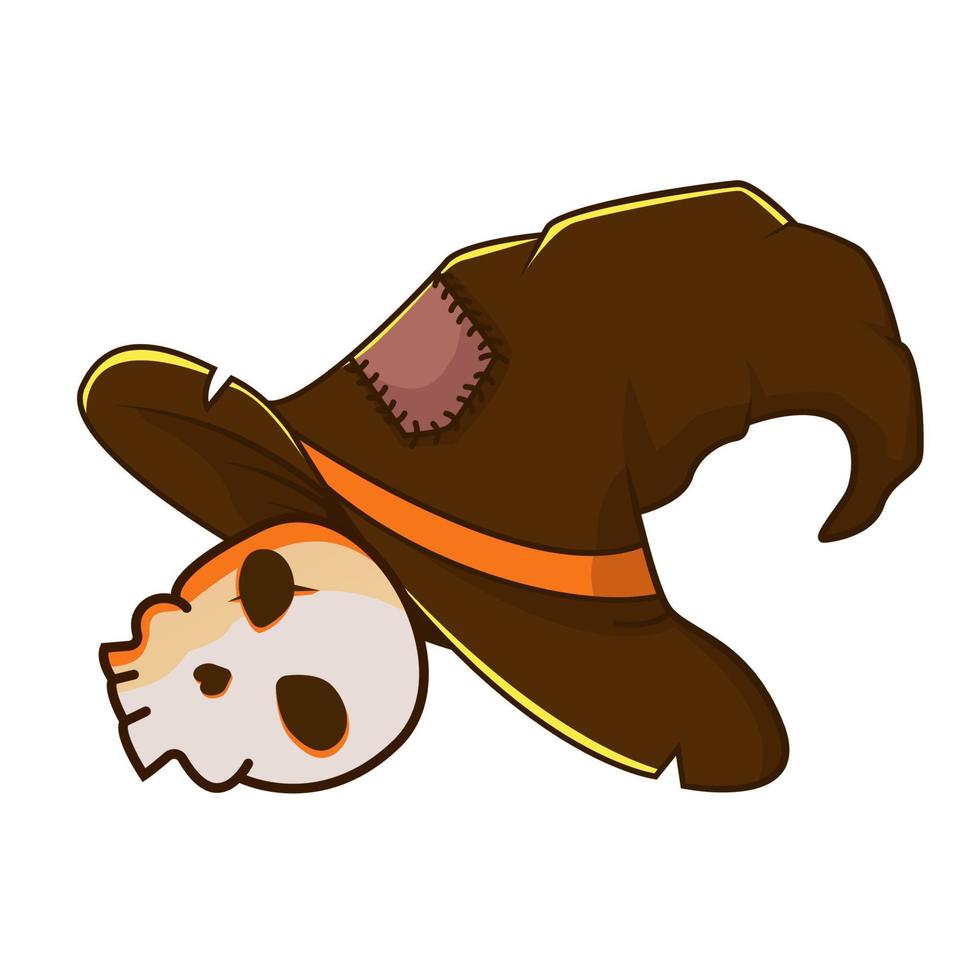 Witch Hat with Skull Halloween Icon vector