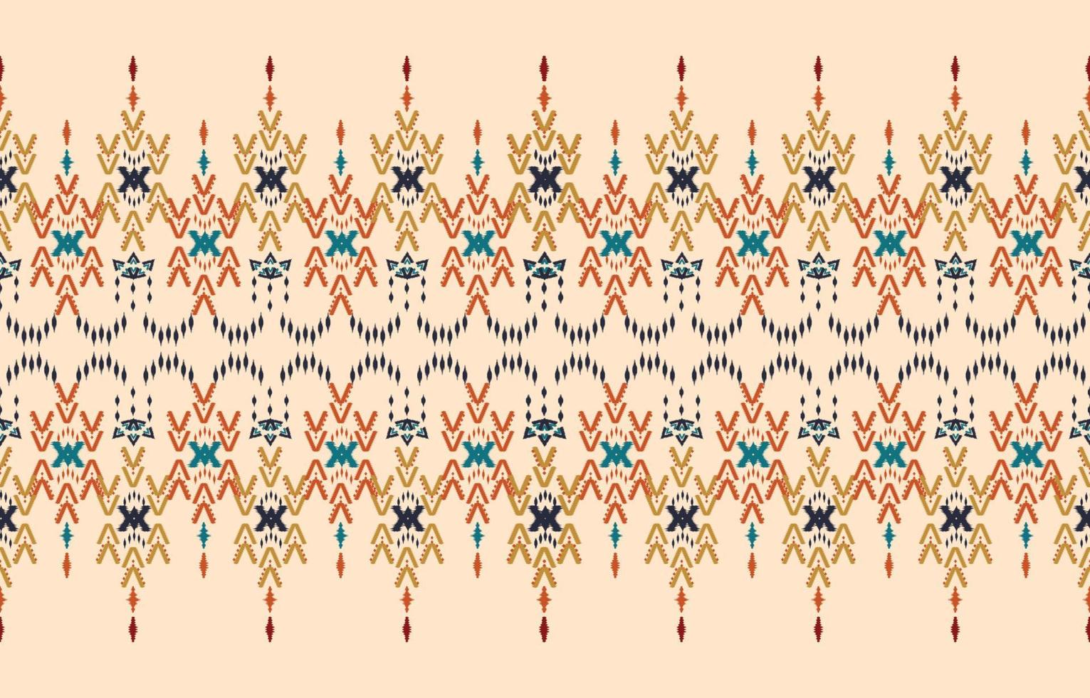 hermoso arte abstracto étnico ikat. chevron de patrones sin fisuras en tribal, rombo de bordado popular y estilo mexicano. estampado de adornos de arte geométrico azteca. diseño para alfombras, papel pintado, envoltura. vector