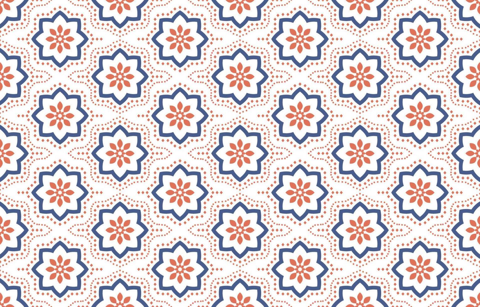 patrón floral azul naranja de diseño étnico. diseño de arte chevron, bordado popular. estampado de adornos de arte geométrico azteca. diseño para moqueta, papel pintado, ropa, envoltura, tela, cubierta. fondo beige vector