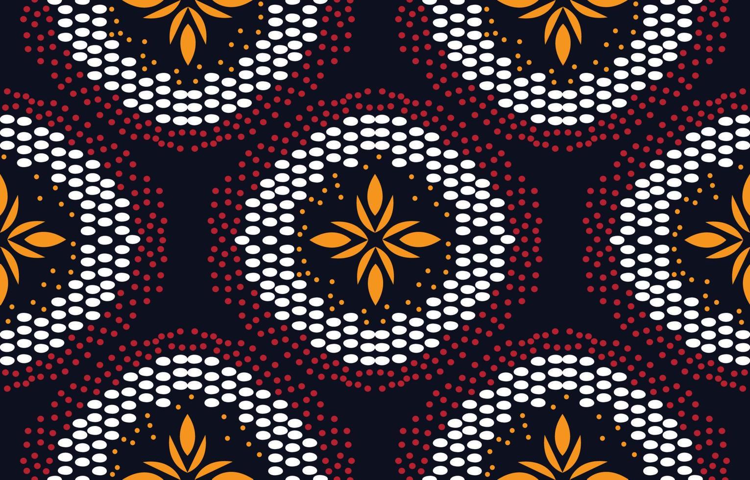 Ethnic abstract fabric. Seamless pattern in tribal, African wax print kitenge floral motifs vector. Aztec geometric art ornament.Design for carpet, wallpaper, clothing, wrapping, fabric, cover, dress vector