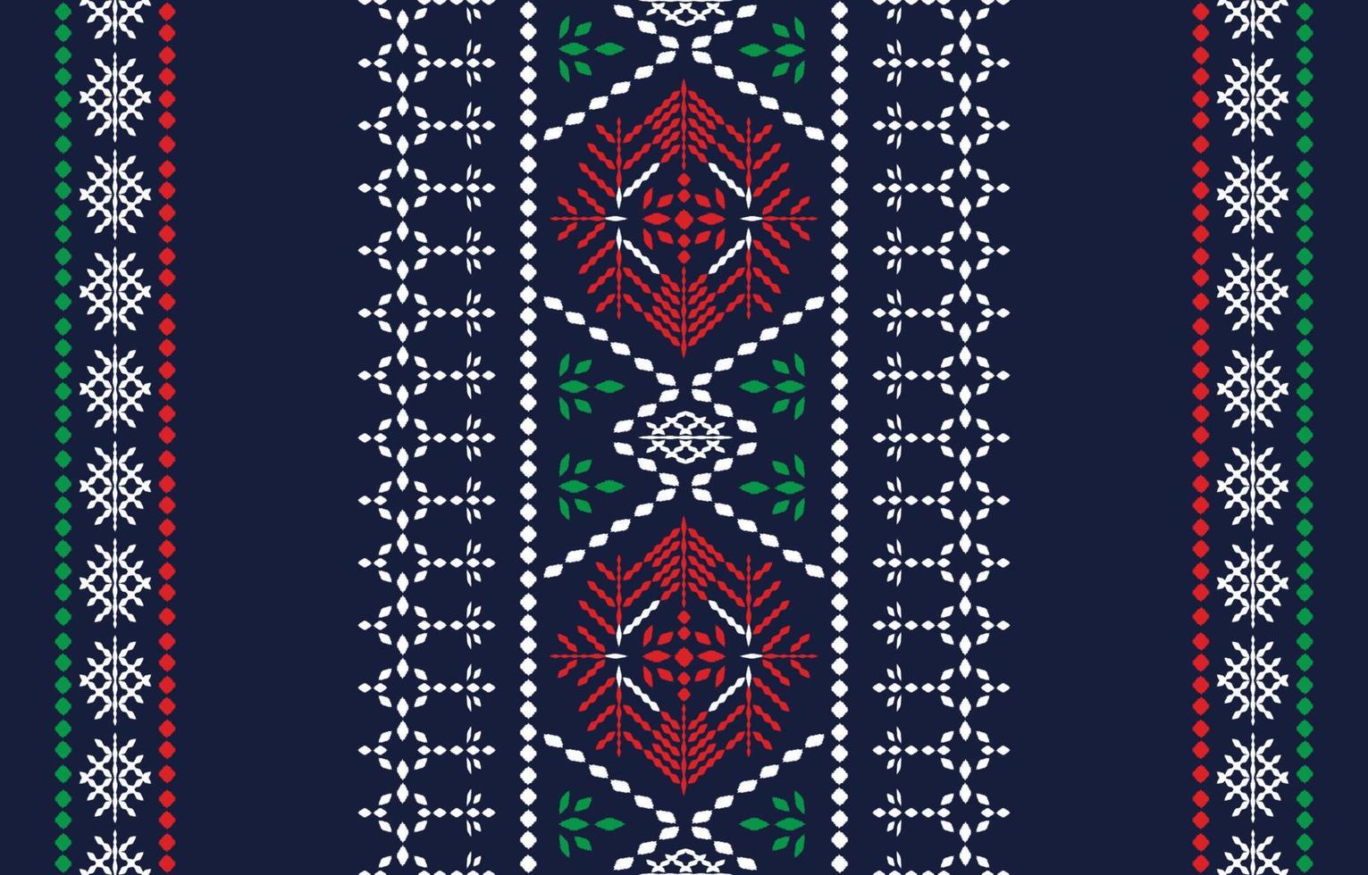 Ethnic design Ikat pattern.seamless Abstract pattern in tribal, folk embroidery. Aztec geometric art ornament print. Design for carpet, wallpaper, clothing, wrapping, fabric, cover. Blue background vector