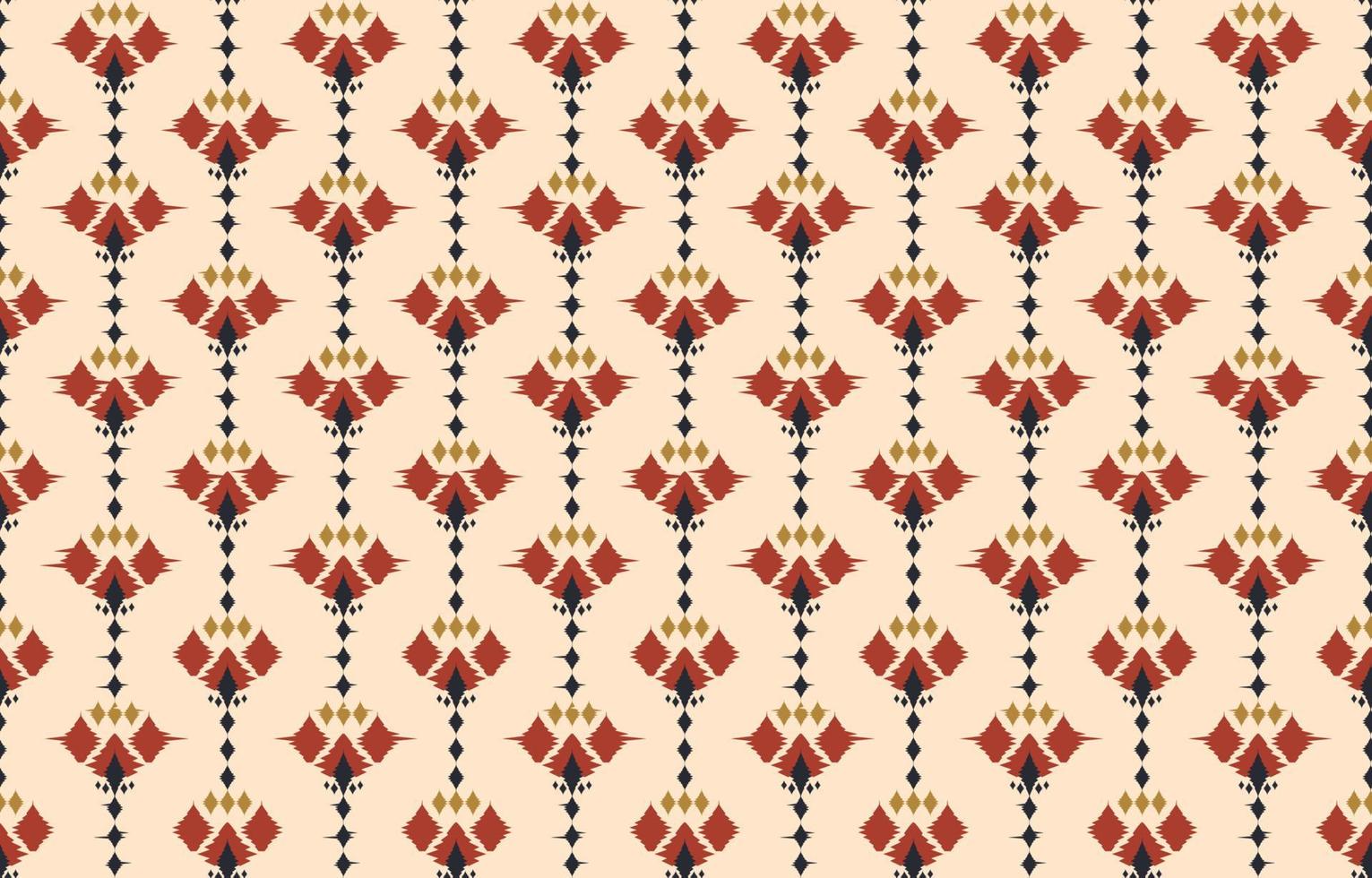 hermoso arte abstracto étnico ikat. patrón de kasuri sin costuras en bordado tribal, popular, estampado de adorno de arte geométrico floral. diseño para moqueta, papel pintado, ropa, envoltura, tela, cubierta. vector