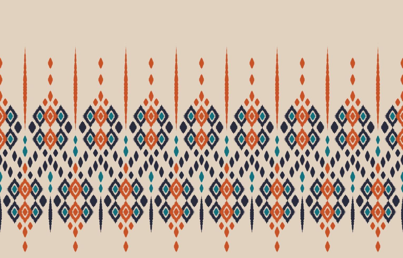 hermoso arte abstracto étnico ikat. chevron de patrones sin fisuras en tribal, rombo de bordado popular y estilo mexicano. estampado de adornos de arte geométrico azteca. diseño para alfombras, papel pintado, envoltura. vector