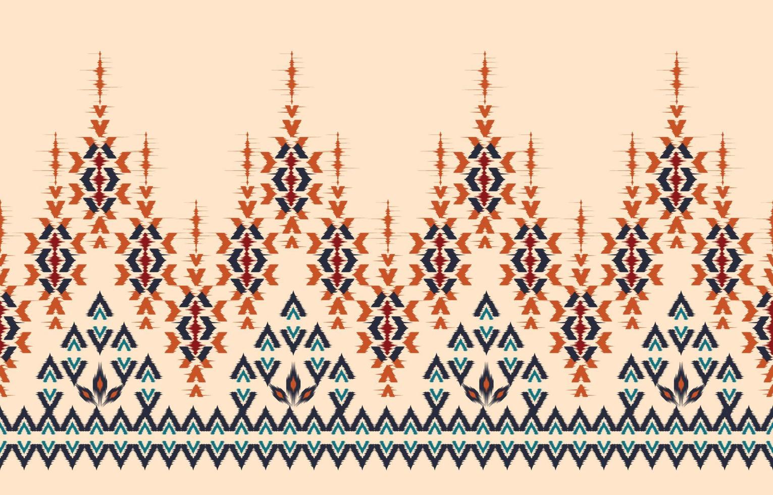 Beautiful Ethnic abstract ikat art. Seamless pattern chevron in tribal, folk embroidery rhombus, and Mexican style. Aztec geometric art ornament print. Design for carpet, wallpaper, wrapping. vector