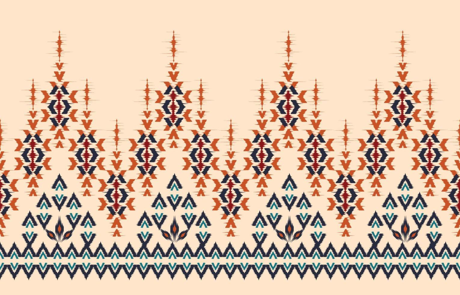 hermoso arte abstracto étnico ikat. chevron de patrones sin fisuras en tribal, rombo de bordado popular y estilo mexicano. estampado de adornos de arte geométrico azteca. diseño para alfombras, papel pintado, envoltura. vector