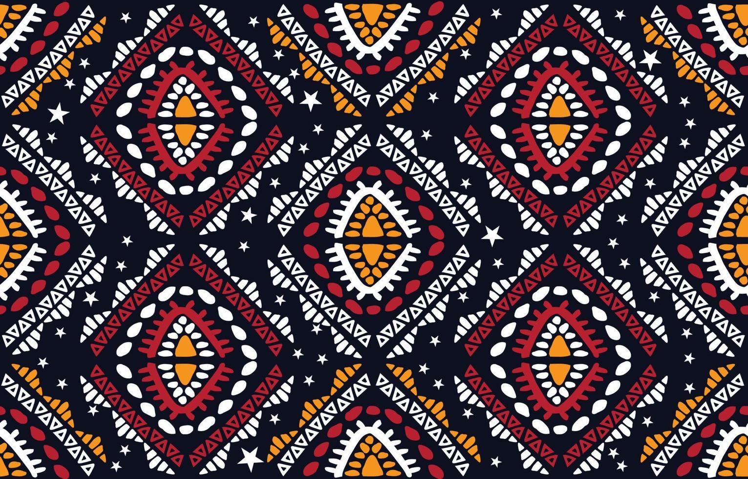 Ethnic abstract fabric. Seamless pattern in tribal, African wax print kitenge floral motifs vector. Aztec geometric art ornament.Design for carpet, wallpaper, clothing, wrapping, fabric, cover, dress vector