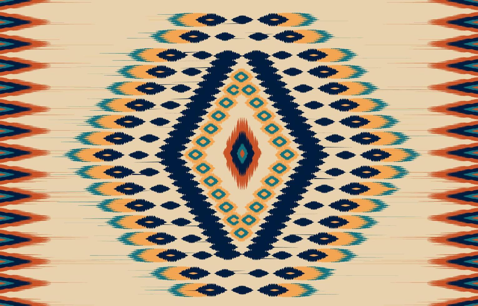 Beautiful Ethnic abstract ikat art. Seamless pattern in tribal, folk embroidery, and Mexican style. Aztec geometric art ornament print.Design for carpet, wallpaper, clothing, fabric, cover, textile vector