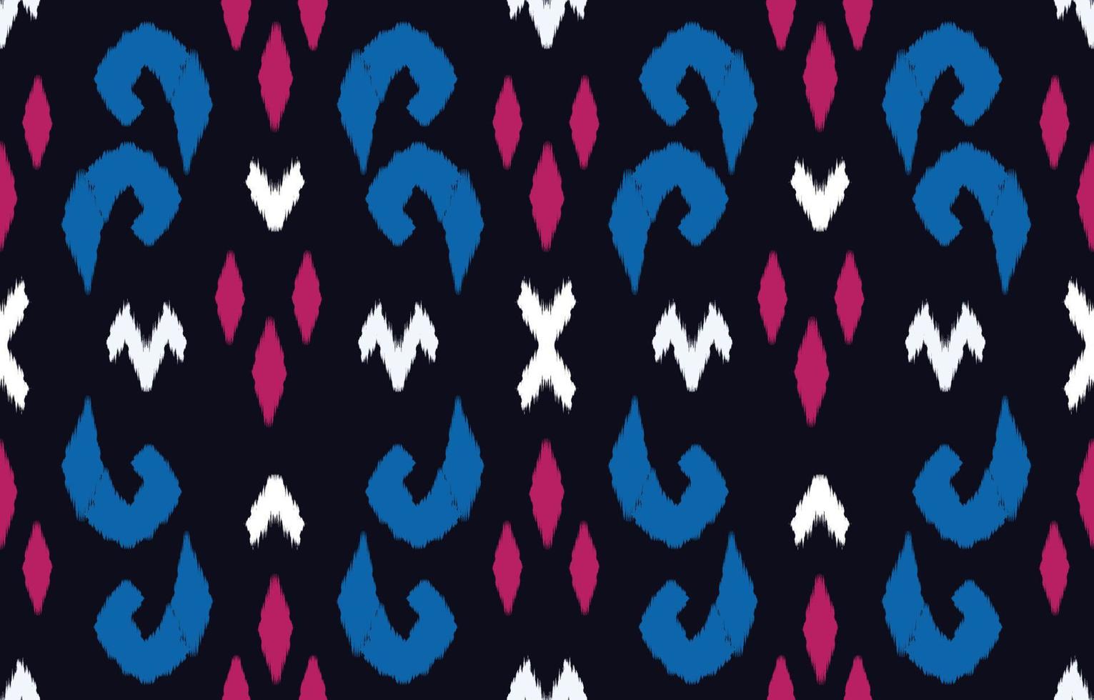 Beautiful Ethnic abstract ikat art. Seamless pattern in tribal, folk embroidery, and Mexican style. Aztec geometric art ornament print.Design for carpet, wallpaper, clothing, fabric, cover, textile vector