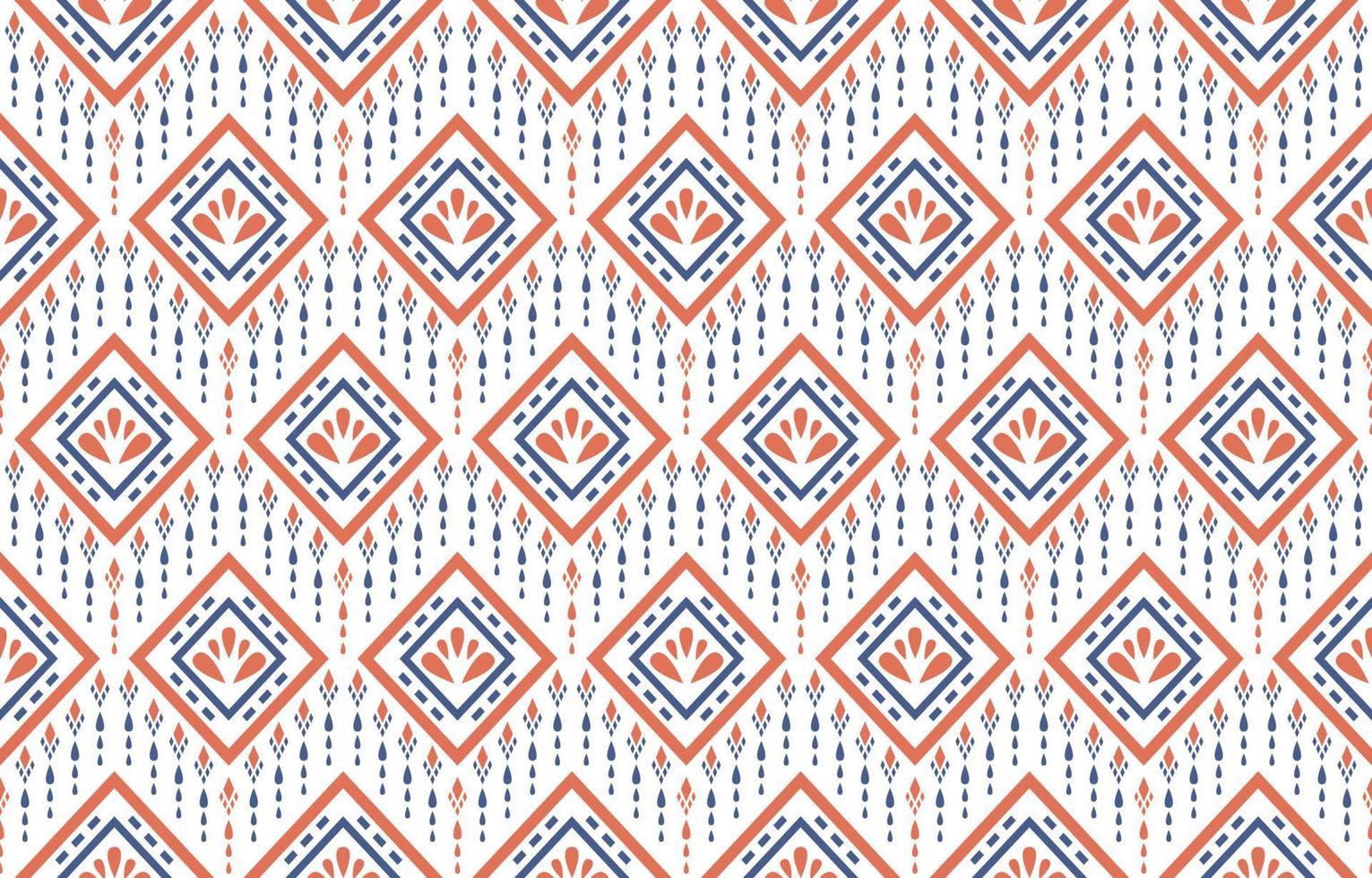 Ethnic design orange blue floral pattern. chevron art design, folk embroidery. Aztec geometric art ornament print. Design for carpet, wallpaper, clothing, wrapping, fabric, cover. Beige background vector