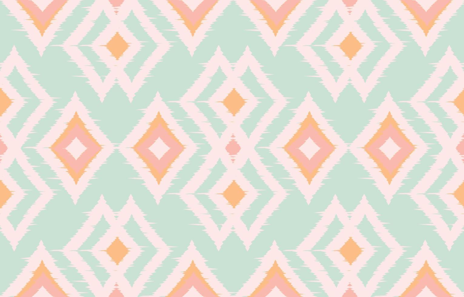 hermoso arte abstracto étnico ikat. chevron de patrones sin fisuras en tribal, rombo de bordado popular y estilo mexicano. estampado de adornos de arte geométrico azteca. diseño para alfombras, papel pintado, envoltura. vector